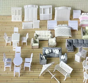 Mobilier de canapé en plastique blanc, Sofa, échelle 1:50, offre spéciale - Product Image 1