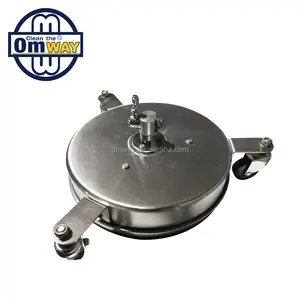 12" Stainless Steel Hard Surface Cleaner with Articulated Swivel & Wheels Stainless Steel Washer Surface Cleaner