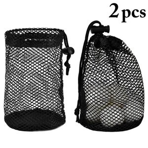 Heavy Duty Sports Drawstring Nylon Polyester Mesh Nets Bag Pouch For Golf Tennis Ball