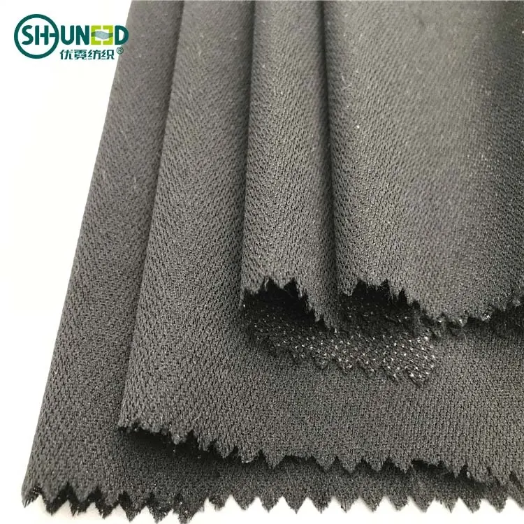 B- Stretch Doppio Punto PA PES Materiali di Rivestimento Tessuto Interlining fusibile Sartoria Cina All'ingrosso di Alta Qualità 100% Poliestere