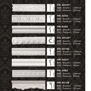 HN-82103 poliüretan kolay kurulum boyalı sınıf beyaz wainscoting panelleri dekoratif köpük esnek profiller