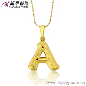 Name Design Pendant 31961 Xuping Fashion Custom Pendant Copper Metal Gold Plated Necklace Pendant A Set Of Initial Alphabet Letter Pendants