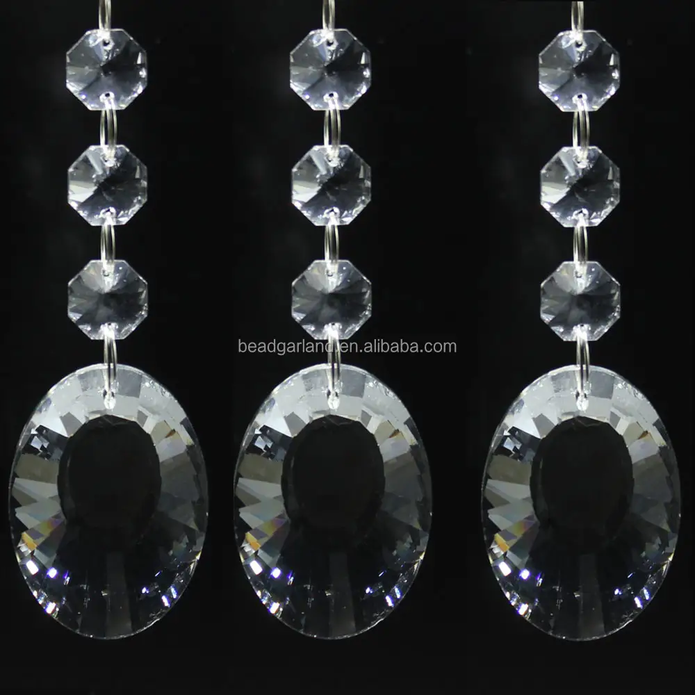 Topselling hermosa oval facetas cristal transparente cuentas con cuentas de cristal de diamante Decoración