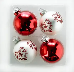 סיטונאי מתנפח סובלימציה יד דקורטיבי כדור פלסטיק/זכוכית עץ חג המולד קישוטים