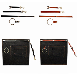 <span class=keywords><strong>Delantal</strong></span> corto de cintura medio-largo para mujer, moda coreana, Barbero, cafetería, restaurante, cocina, vaquero, adulto - Product Image 2