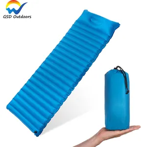 GSD Outdoor Camping-Matratze aufblasbarer Schlafpolstermatratze Lüftungsmatratze ultraleichte tragbare Schlafpolstertasche mit Kissen