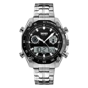 Original Brand Skmei 1204デジタルクォーツステンレス鋼腕時計防水腕時計男性用
