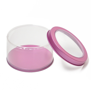 Nuovo Prodotto di Tendenza Scatola di Latta Multiuso Forma Rotonda Lattina Cinese con Coperchio Trasparente in PVC Personalizzabile - Product Image 2