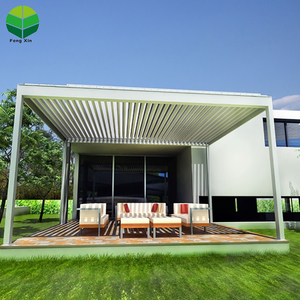 Pergola in Alluminio dal Design Moderno con Ombreggiatura Regolabile e Porte Scorrevoli in <span class=keywords><strong>Vetro</strong></span> - Product Image 6