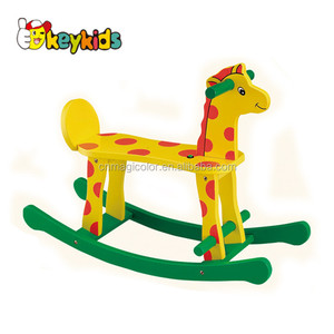 Gros style de bande dessinée en bois <span class=keywords><strong>girafe</strong></span> forme premier cheval à <span class=keywords><strong>bascule</strong></span> pour les tout-petits W16D025 - Product Image 1