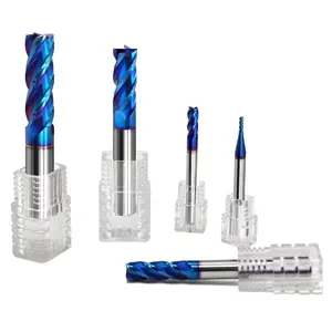 HRC 45/55/65 degree tungsten carbide standard length 1/2/3/4/6 flute square cnc milling cutter tools end mill