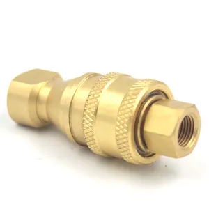 KZD 1/8 inch ISO B Double Shut-off Brass Quick Connect Fittings for air vacuum and water hose