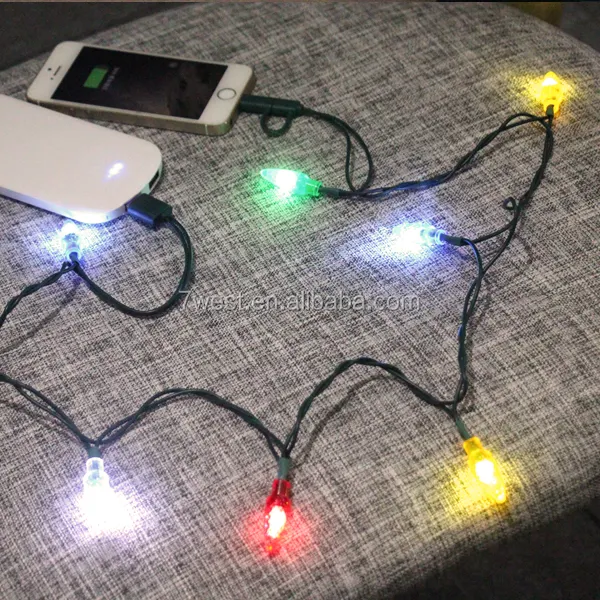 Luz de led para carregador de celular, decoração de natal, luzes para carregamento usb, para iphone, imperdível