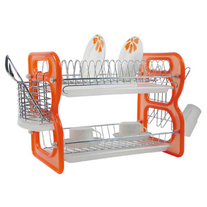 Profesional <span class=keywords><strong>de</strong></span> acero inoxidable <span class=keywords><strong>2</strong></span> Nivel Deluxe Chrome cocina plato <span class=keywords><strong>escurridor</strong></span> estante con <span class=keywords><strong>escurridor</strong></span> - Product Image 2