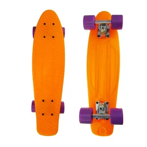 Papan Skate Skateboard Plastik Lengkap, Papan Seluncur Papan Seluncur Longboard 27 ", Skateboard Plastik Cruiser Retro, Profesional, Multi Warna, Baru