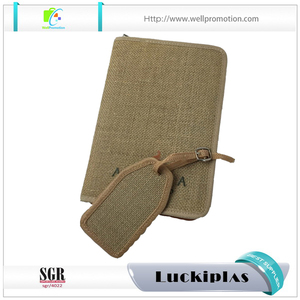 Logotipo personalizado cierre con cremallera portatarjetas de la cartera de lino para hombres - Product Image 4