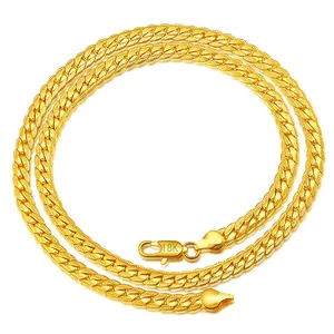 European Stylish Copper Alloy Metal Chain Necklace Men Hot sales 18K gold plating Gold necklace ladies fashion designer jewelry