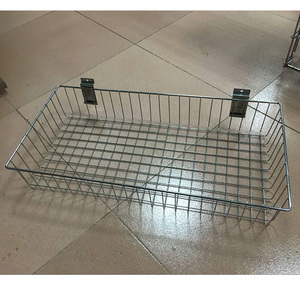Chrome Slatwall Wire <strong>Basket</strong> for Supermarket Wall T-Shirt <strong>Display</strong> Racks Holders Metal Metal <strong>Baskets</strong> for Grid Panel - Product Image 2