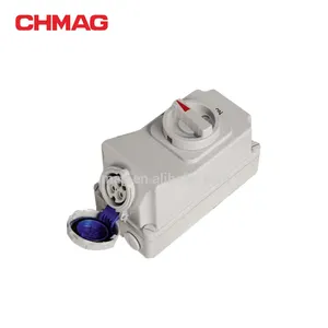 Chmag 16A 32A 220-240 V 3 P IP67 Industriële connector Interlock Schakelaar Socket