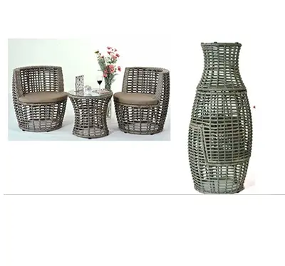 Niedriger Preis Sofa Vase Patio Synthetisches Rattan Set Gartenmöbel aus China