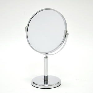 Espejo de maquillaje de metal pequeño con diseño de cuentas redondas clásicas - Product Image 6