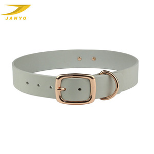 Collar de cuero con hebilla dorada para perro, cadena de cuero de lujo con diseño de tu logotipo, venta al por mayor