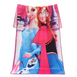 Niños microfibra Frozen princesa playa Toallas conjuntos Italia personalizado al por mayor carácter tejido al aire libre cuadrado liso toalla para niños
