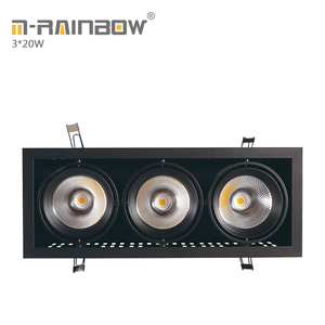 CE ROHS aluminio rectángulo led luces de la rejilla 6000lm 3*20 W led cob spot light grille 60 W led rejilla downlight llevado - Product Image 3