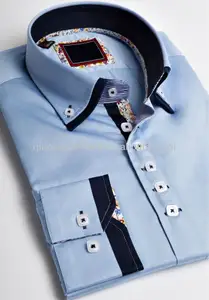 qiao rui italiana degli uomini doppio colletto floreale con annesso camicia casual