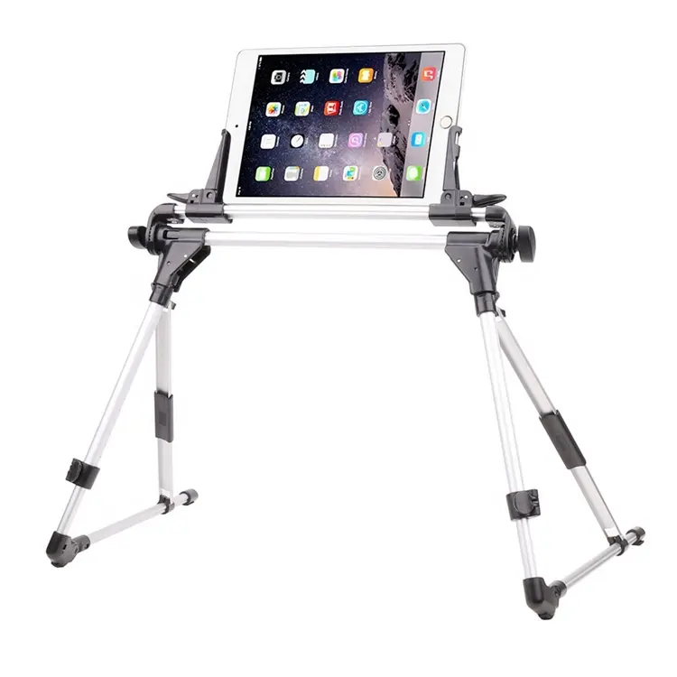 2 in 1 Aluminum Tablet Stand Foldable Desk Sofa Lazy Cell Phone Holder for 4-10.5 inch Devices