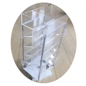 Malette de vitrine rotative double face, pièces, vitrine en acrylique avec serrure et lumière led