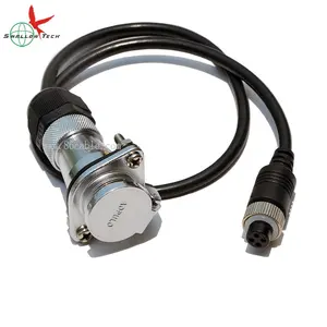 4M TPU Electrical Coil Spiral Cable 24V 5 pin Trailer Spring CAMERA video Cable with brackets for 1way trailer camera system