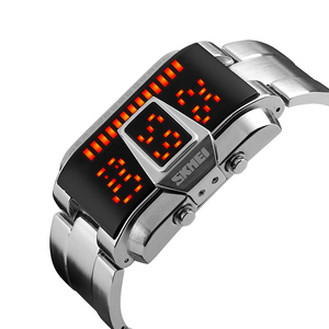 Cara cuadrada <span class=keywords><strong>reloj</strong></span> de pulsera <span class=keywords><strong>binario</strong></span> de acero inoxidable resistente al agua Led Digital <span class=keywords><strong>reloj</strong></span> deportivo para <span class=keywords><strong>Skmei</strong></span> instrucciones - Product Image 6