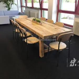 Mesas de comedor de madera, mesa de comedor de madera reciclada