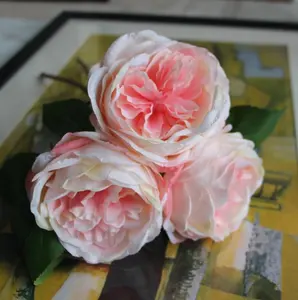 FC2201 Großhandel Kunstblumen Seiden rose Bündel für Hochzeit Seiden rose