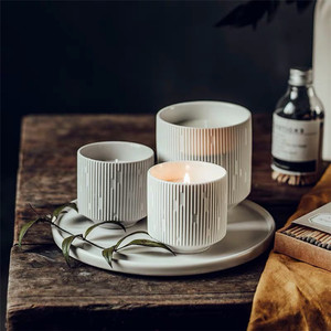 Fancy Handmade Elegant White Wedding Decorative Matte Ceramic <strong>Candlestick</strong> <strong>Holder</strong> with Lids for Christmas - Product Image 4