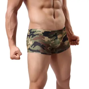 Imprimé Camouflage laine Mérinos léger boxer confortable sous-vêtements pour garçon mignon