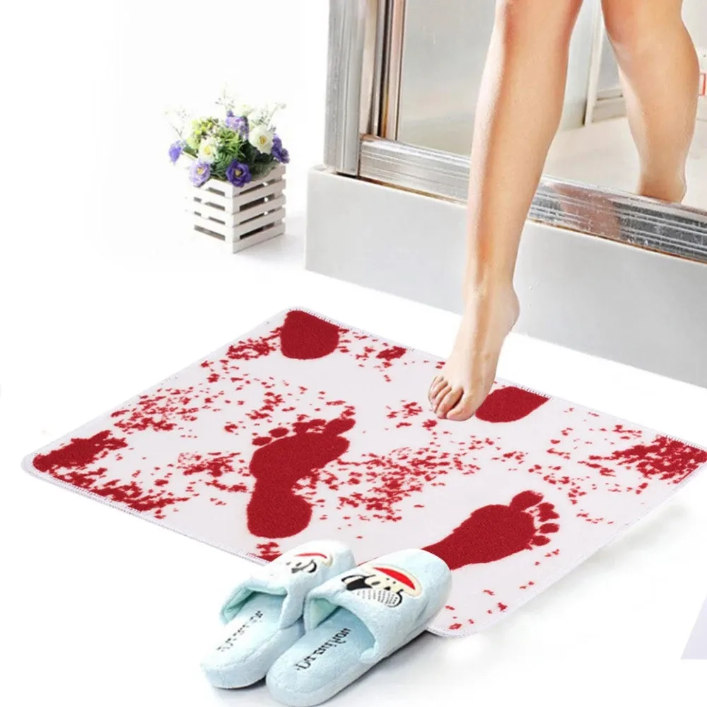 Halloween Scary Horror Neuheit Blut Fußabdruck Badewanne Toilette Teppich Dusche Teppich Badezimmer Fußmatten Bade matten