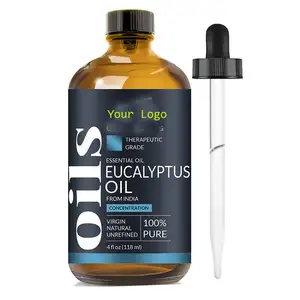 Individual package Eucalyptus Essential Oil - Big 4 Oz - 100% Pure & Natural Therapeutic Grade with Glass Dropper - Eucalyptus O