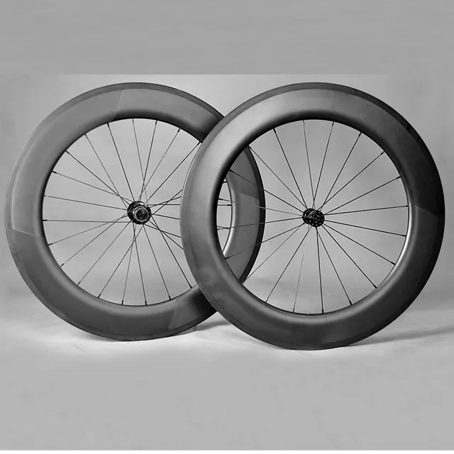 Chinese 700c clincher 86mm wheelset carbon triathlon wheels for TT/Road/Track bike Wholesale carbon fiber wheel HF-W86-C03