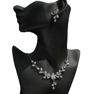 Zirkon Frauen Schmuck Strass Anhänger halskette Prom Partei Schmuck-set