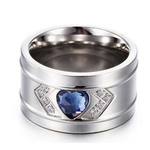 Del Diamante Del Corazón Para Mujer Para <span class=keywords><strong>Hombre</strong></span> <span class=keywords><strong>de</strong></span> Compromiso Alianzas <span class=keywords><strong>de</strong></span> Boda <span class=keywords><strong>de</strong></span> Acero Inoxidable - Product Image 1