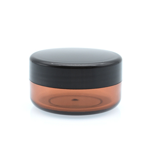 Vente en gros 10g 10ml 15ml 15g 20ml 20g 20g Crème pour le visage vide Lotion en plastique ambré Récipients de crème cosmétique Pot en plastique avec bouchon noir - Product Image 2