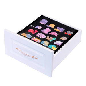 Closet Drawer Divider Large Fabric Bra bin with Protected Clear Lid under bed storage bag