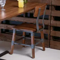 Cadeiras e cadeiras industriais de madeira e metal para alimentos rápidos