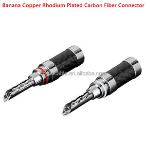 Bxon Rhodium Plated Carbon Fiber Speaker Cable 4mm Banana Plug Terminal Connector