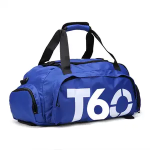 Di alta Qualità Logo Stampato In Uscita Palestra Sport Oxford Borsa Da Viaggio Dei Bagagli del Duffle Bag Con Compartimento per Scarpe
