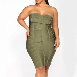 Ultime indossare abiti partito per le ragazze sexy <span class=keywords><strong>senza</strong></span> bretelle del partito di clubwear <span class=keywords><strong>midi</strong></span> vestito dalla fasciatura del bodycon - Product Image 5