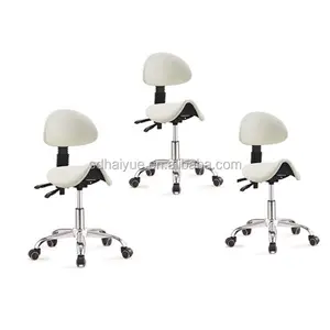 Ergonomic Adjustable Rolling Saddle Stool Chair with Back Support for Clinic Hospital Pharmacy Medical Beauty Lab Exam Office