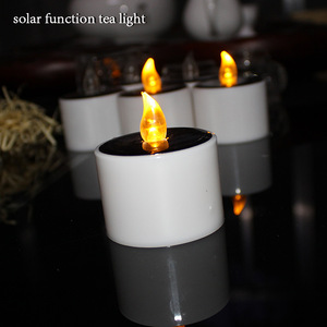 Grandes bougies solaires jaunes à piles / Bougies électriques sans flamme à fonction <span class=keywords><strong>solaire</strong></span> / Bougies solaires en plastique - Product Image 3